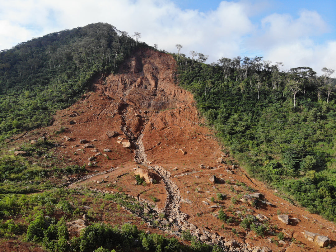  Aardverschuiving als gevolg van ontbossing in Sierra Leone.