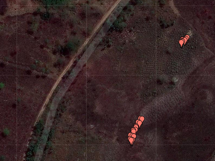 google maps satellite view of tree planting location in Makombeh